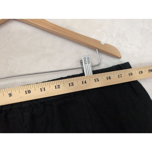 J Jill Love Linen Cropped Wide Leg Pants Womens XL Black Pull On Capsule Travel - Picture 8 of 11